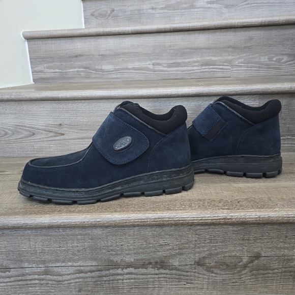 SAO blue suede ankle boots men's 14 - Picture 2 of 9